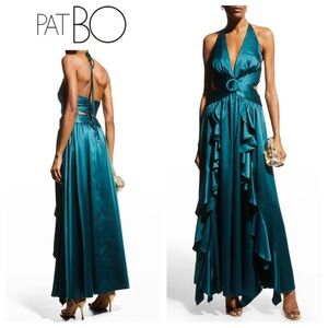 PATBO Sleeveless Cutout Satin Gown